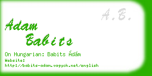 adam babits business card